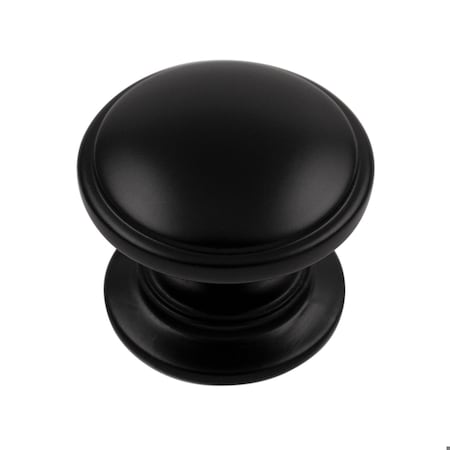 Hickory Hardware Williamsburg Collection Knob 1-1/4 Inch Diameter Matte Black Finish P3053-MB